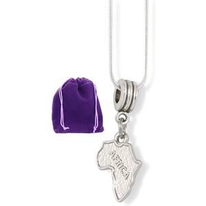 Africa Continent Map Charm Snake Chain Necklace